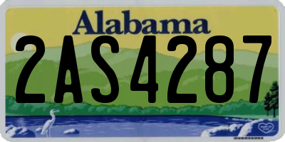 AL license plate 2AS4287