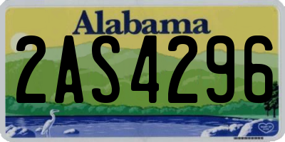 AL license plate 2AS4296