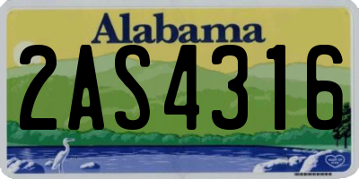 AL license plate 2AS4316