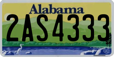 AL license plate 2AS4333