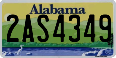 AL license plate 2AS4349