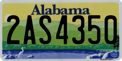 AL license plate 2AS4350