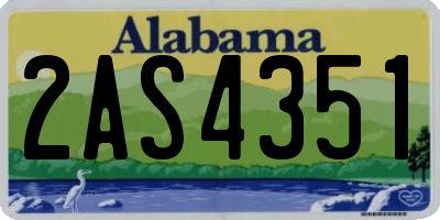 AL license plate 2AS4351