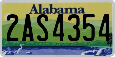AL license plate 2AS4354