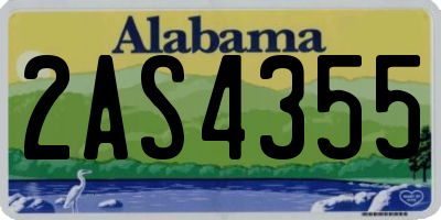 AL license plate 2AS4355