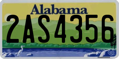 AL license plate 2AS4356