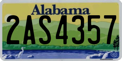 AL license plate 2AS4357