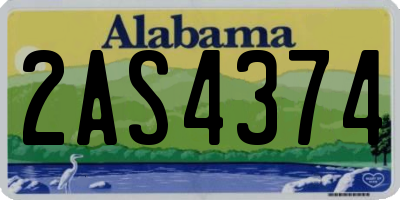 AL license plate 2AS4374
