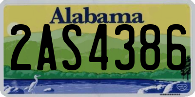 AL license plate 2AS4386