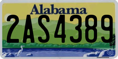 AL license plate 2AS4389