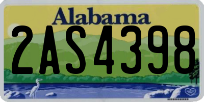 AL license plate 2AS4398