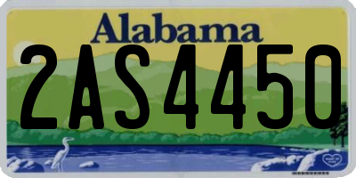AL license plate 2AS4450