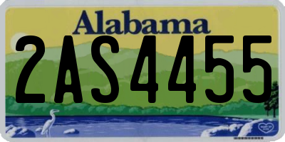 AL license plate 2AS4455