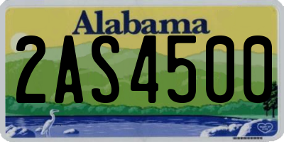 AL license plate 2AS4500