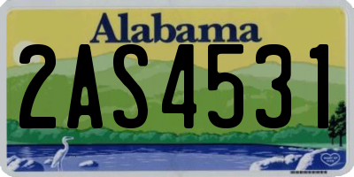 AL license plate 2AS4531