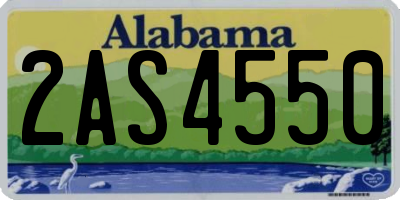 AL license plate 2AS4550