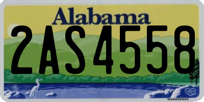 AL license plate 2AS4558