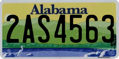 AL license plate 2AS4563