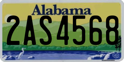 AL license plate 2AS4568
