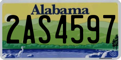 AL license plate 2AS4597