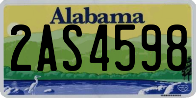 AL license plate 2AS4598
