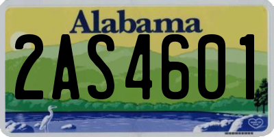 AL license plate 2AS4601