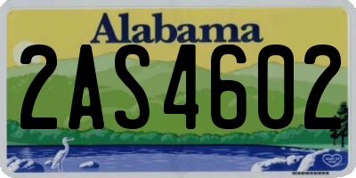 AL license plate 2AS4602