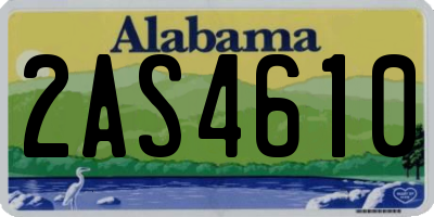 AL license plate 2AS4610