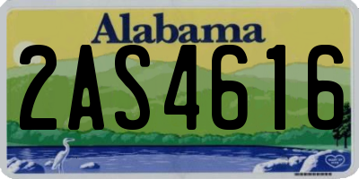 AL license plate 2AS4616