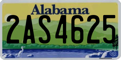 AL license plate 2AS4625