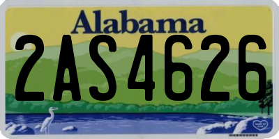 AL license plate 2AS4626