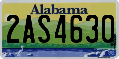 AL license plate 2AS4630