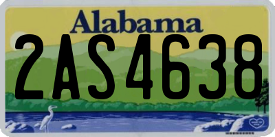 AL license plate 2AS4638