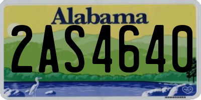 AL license plate 2AS4640