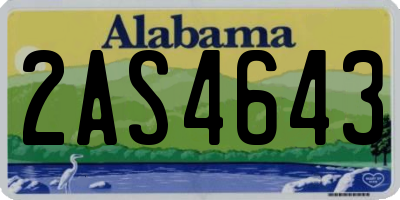 AL license plate 2AS4643