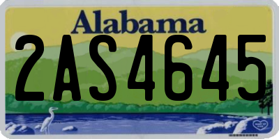 AL license plate 2AS4645