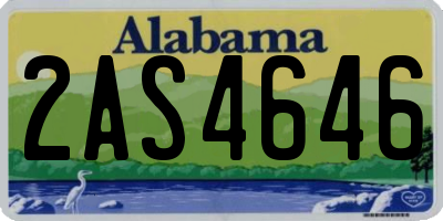 AL license plate 2AS4646