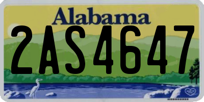 AL license plate 2AS4647