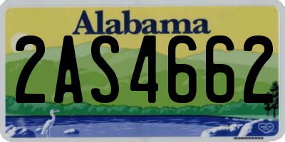 AL license plate 2AS4662
