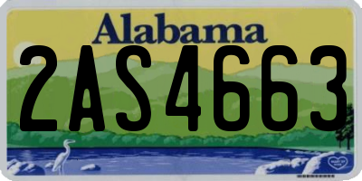 AL license plate 2AS4663
