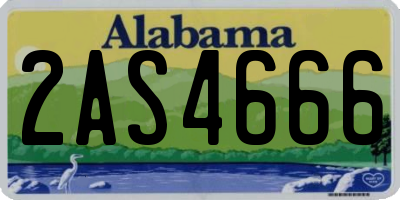 AL license plate 2AS4666
