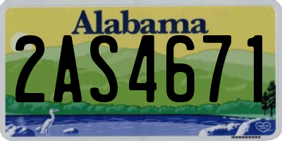AL license plate 2AS4671