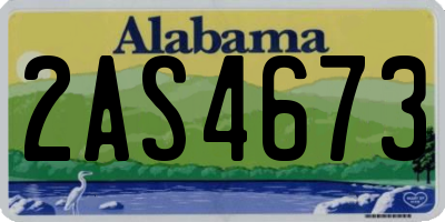 AL license plate 2AS4673