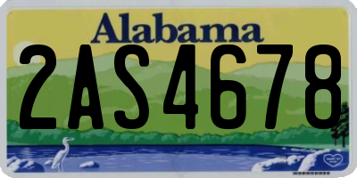 AL license plate 2AS4678