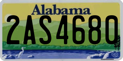 AL license plate 2AS4680