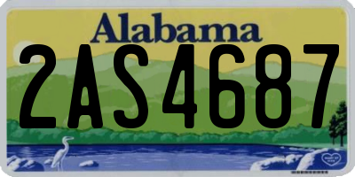 AL license plate 2AS4687