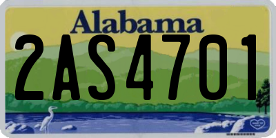 AL license plate 2AS4701
