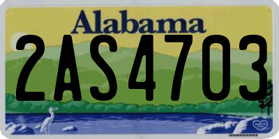 AL license plate 2AS4703