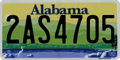 AL license plate 2AS4705