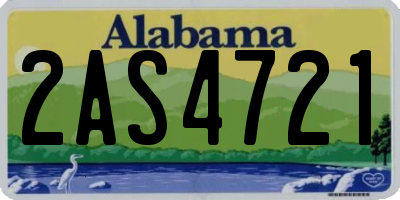 AL license plate 2AS4721